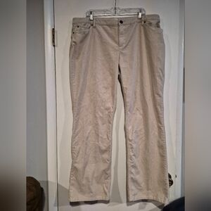 Coldwater Creek Women's Corduroy Pants Beige Straight Mid Rise Pants Size W 20